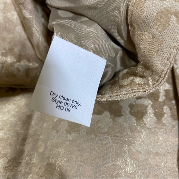 J Crew Silk Metallic Gold Lame Pleated A-Line Skirt Size 6 - Picture 10 of 12